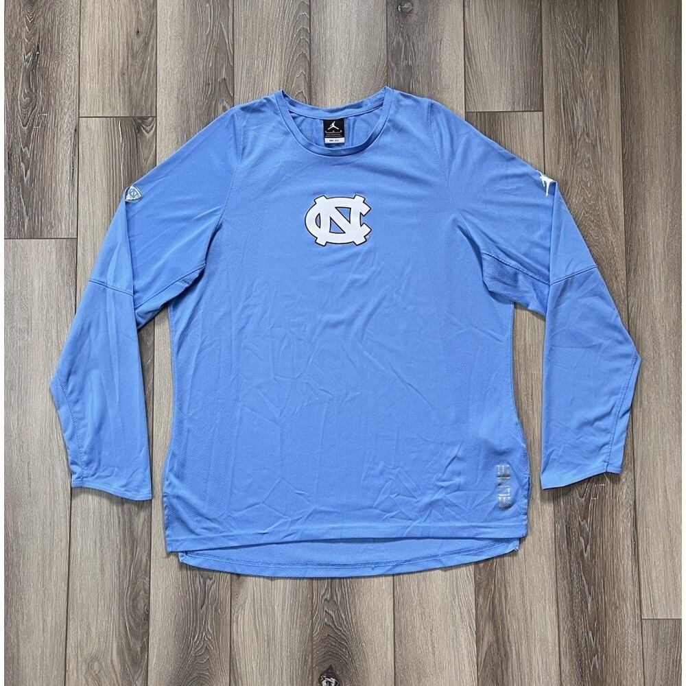 University Of North Carolina Tar Heels Long Sleeve Jordan Elite Dri-Fit Shirt L